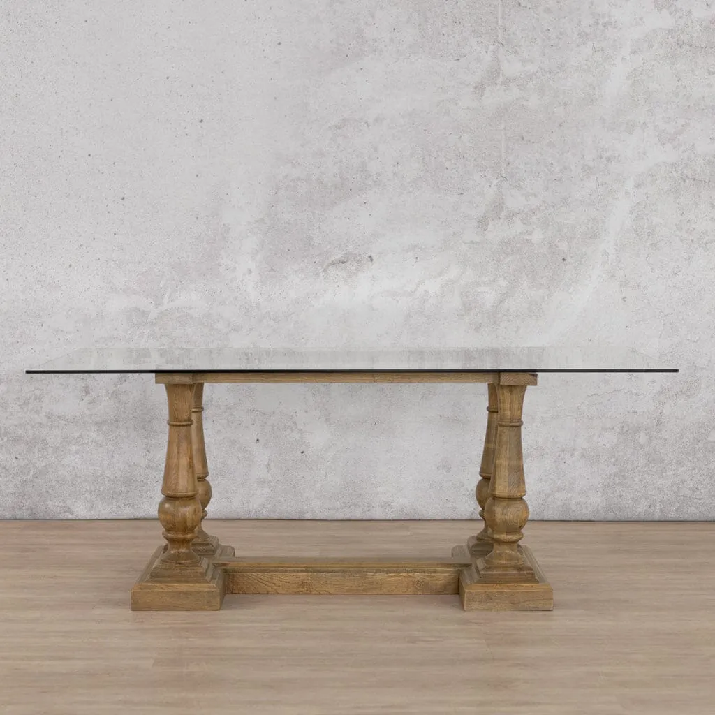 Charlotte Glass Dining Table - 2.4M / 8 or 10 Seater