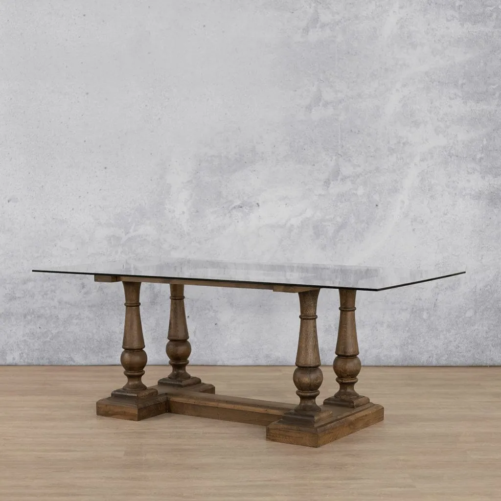 Charlotte Glass Dining Table - 2.4M / 8 or 10 Seater