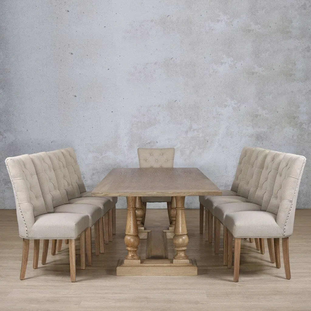 Charlotte Wood Top & Duchess 10 Seater Dining Set