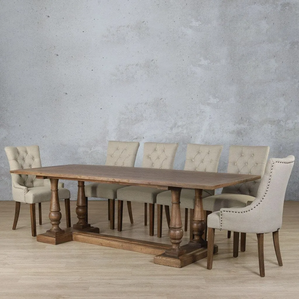 Charlotte Wood Top & Duchess 10 Seater Dining Set