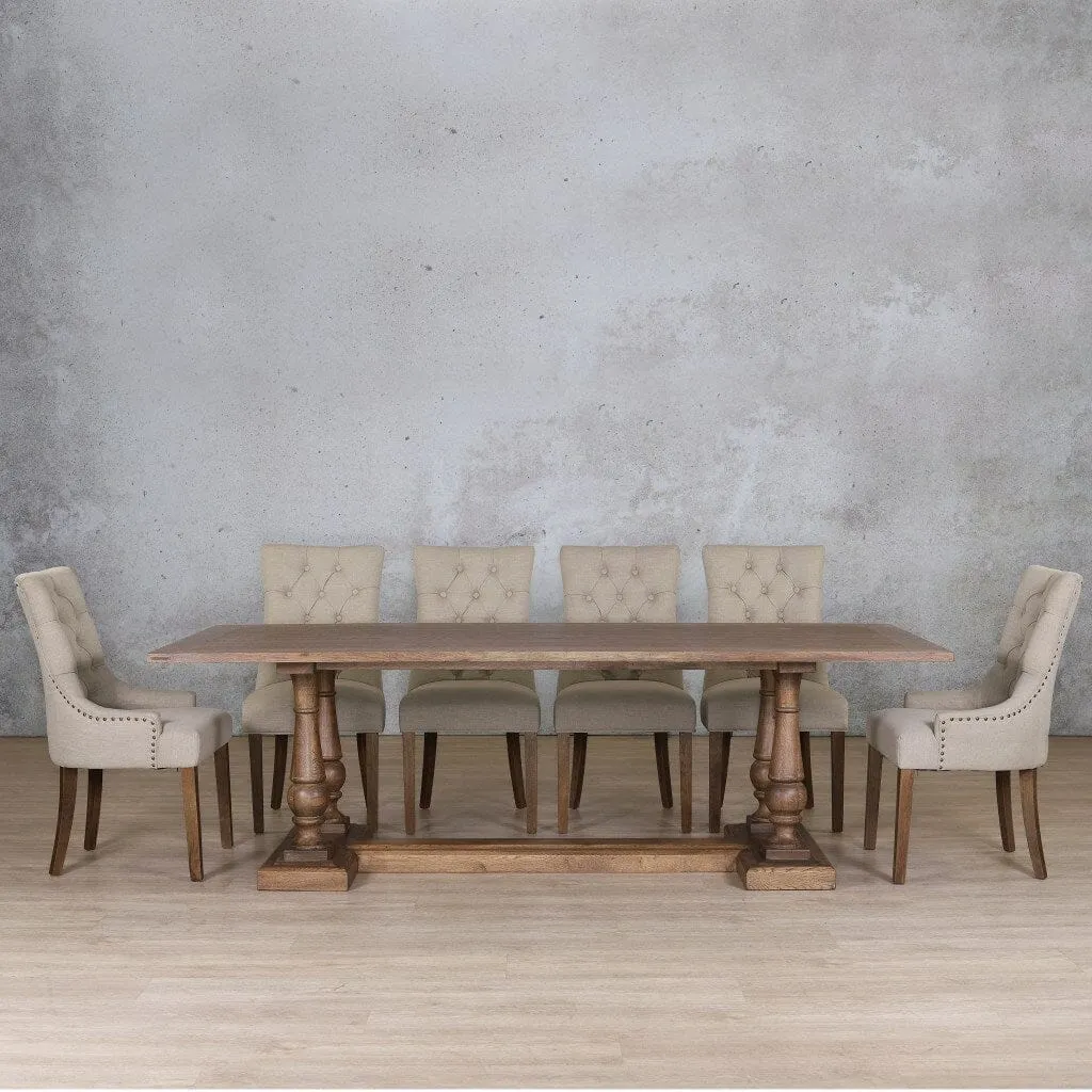 Charlotte Wood Top & Duchess 10 Seater Dining Set