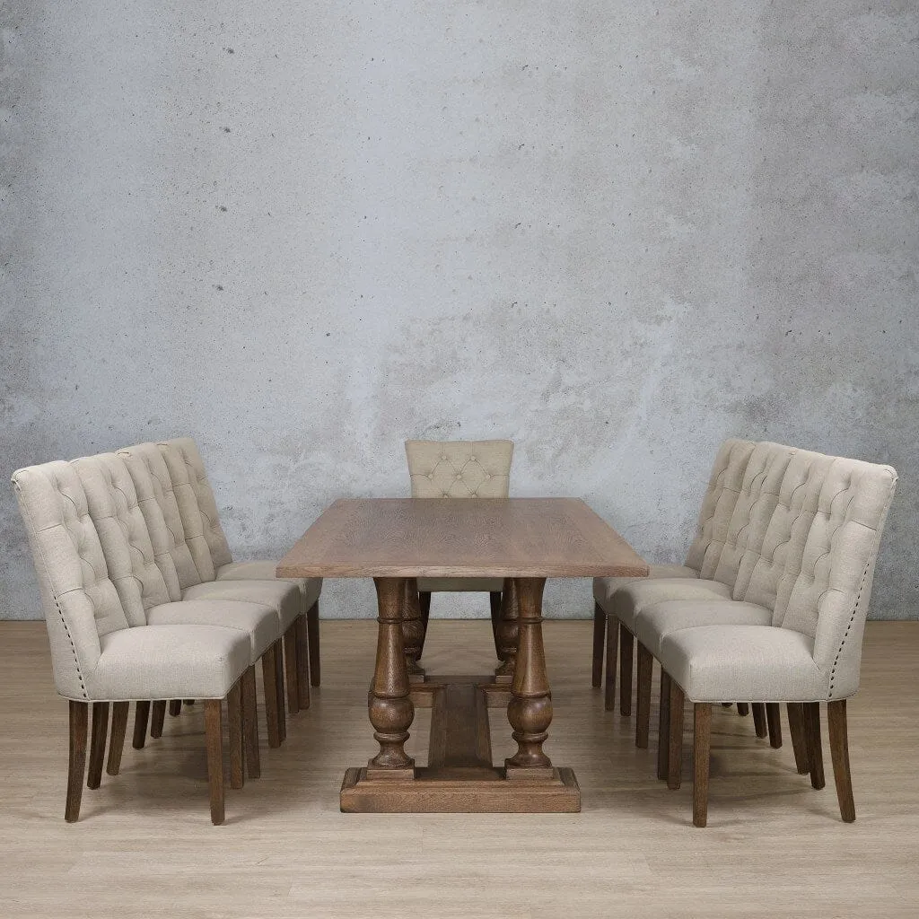 Charlotte Wood Top & Duchess 10 Seater Dining Set