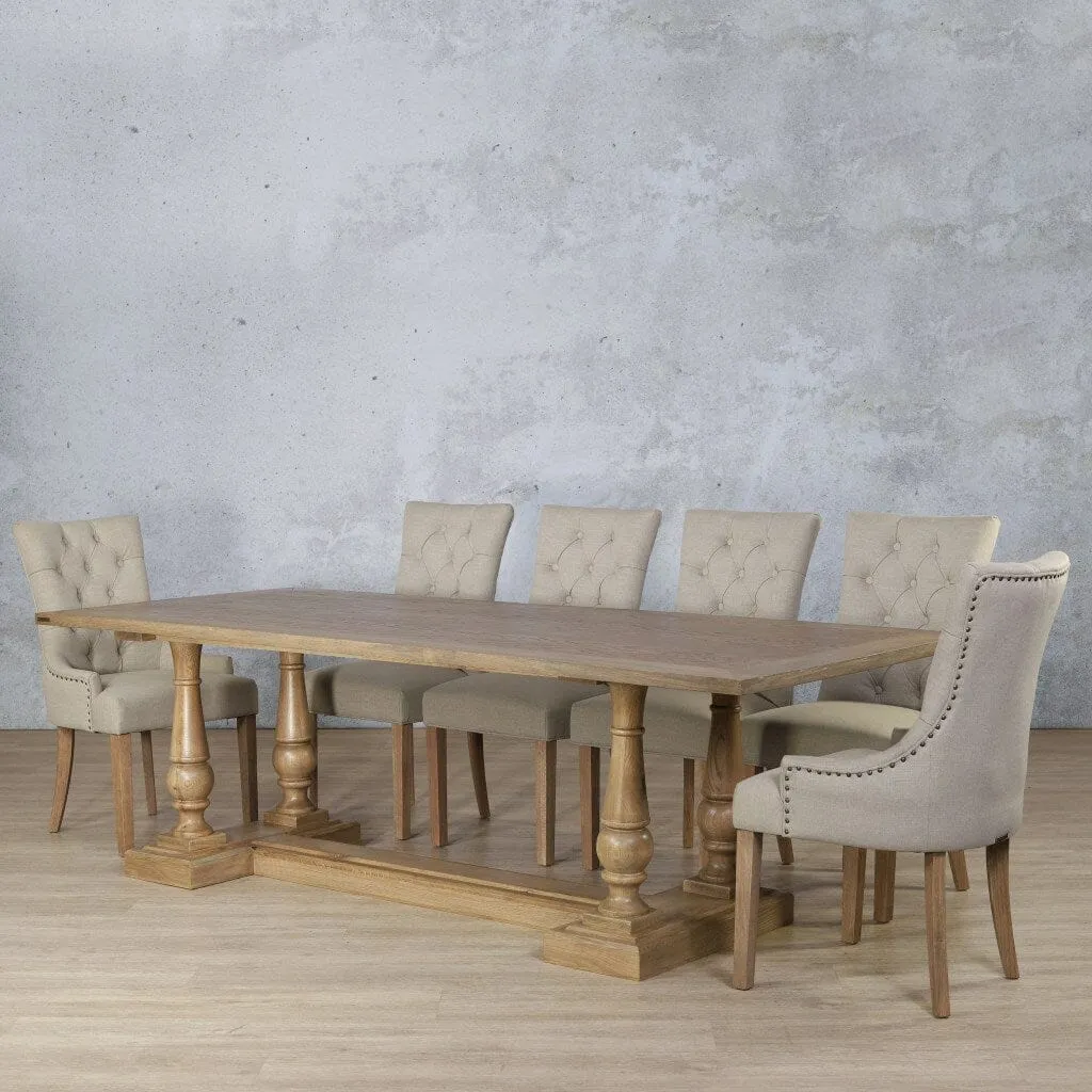 Charlotte Wood Top & Duchess 10 Seater Dining Set