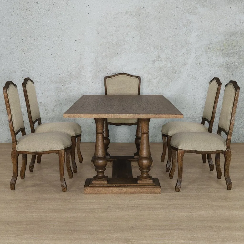 Charlotte Wood Top & Duke 6 Seater Dining Set