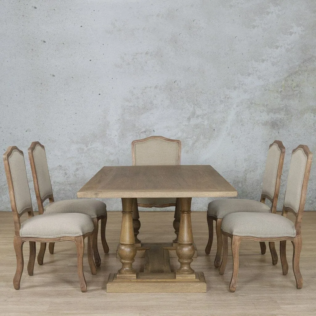 Charlotte Wood Top & Duke 6 Seater Dining Set