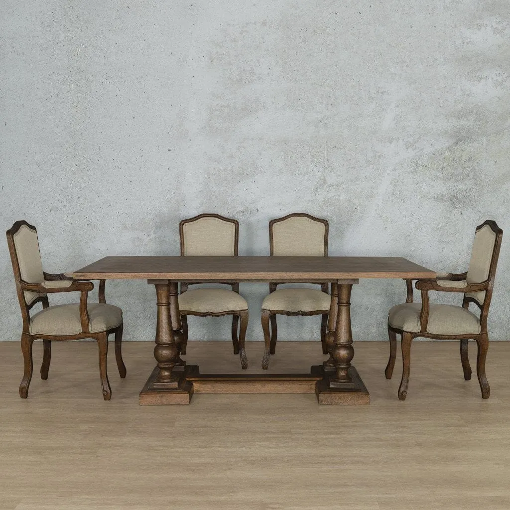 Charlotte Wood Top & Duke 6 Seater Dining Set