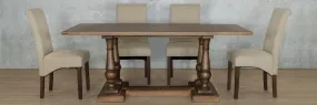 Charlotte Wood Top & Windsor 6 Seater Dining Set