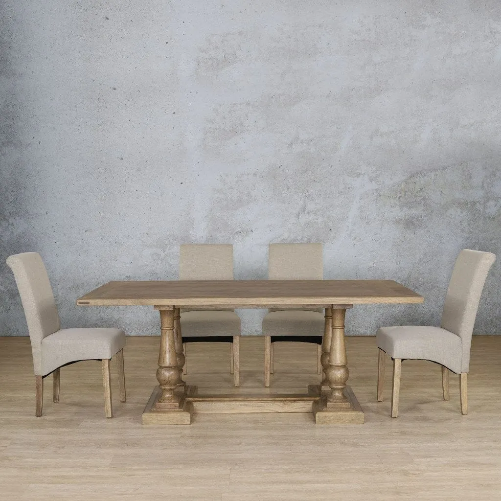 Charlotte Wood Top & Windsor 6 Seater Dining Set