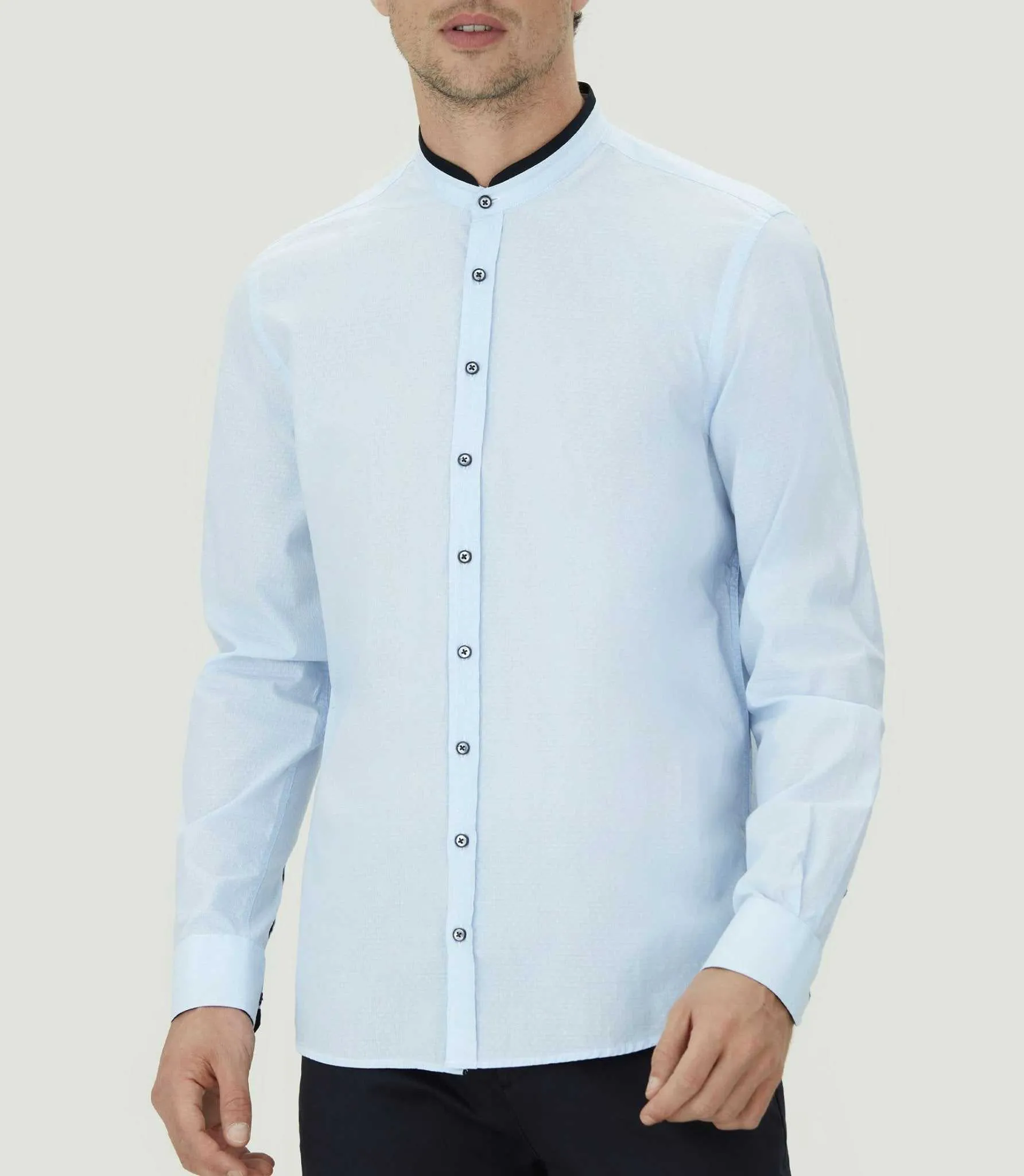 Chemise casual col mao "Marc"