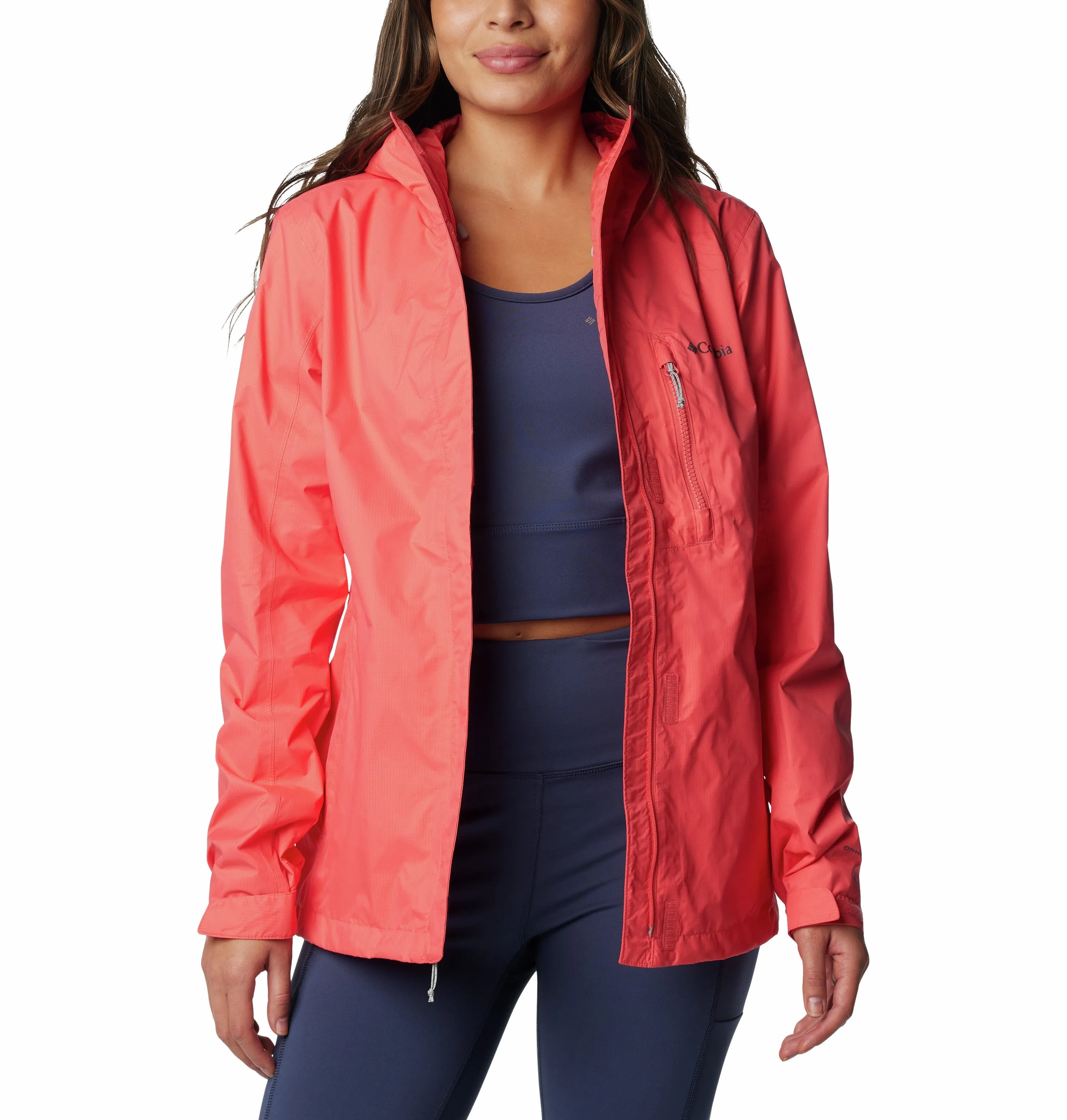 Columbia Pouring Adventure II Ladies Waterproof Breathable Jacket-CORAL