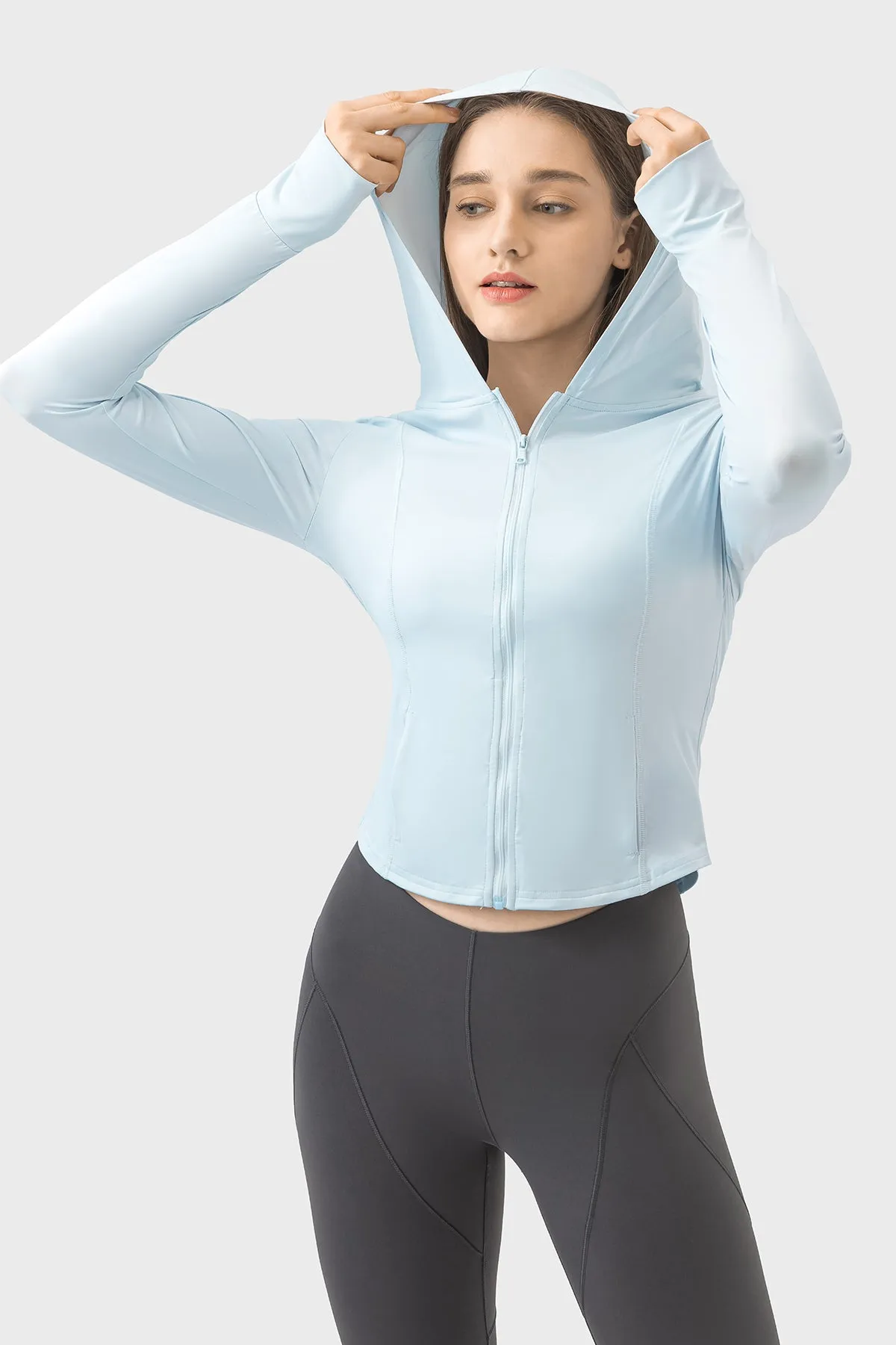 Cooling Breathable High-Stretch Slim-Fit Hooded Jacket UPF50 