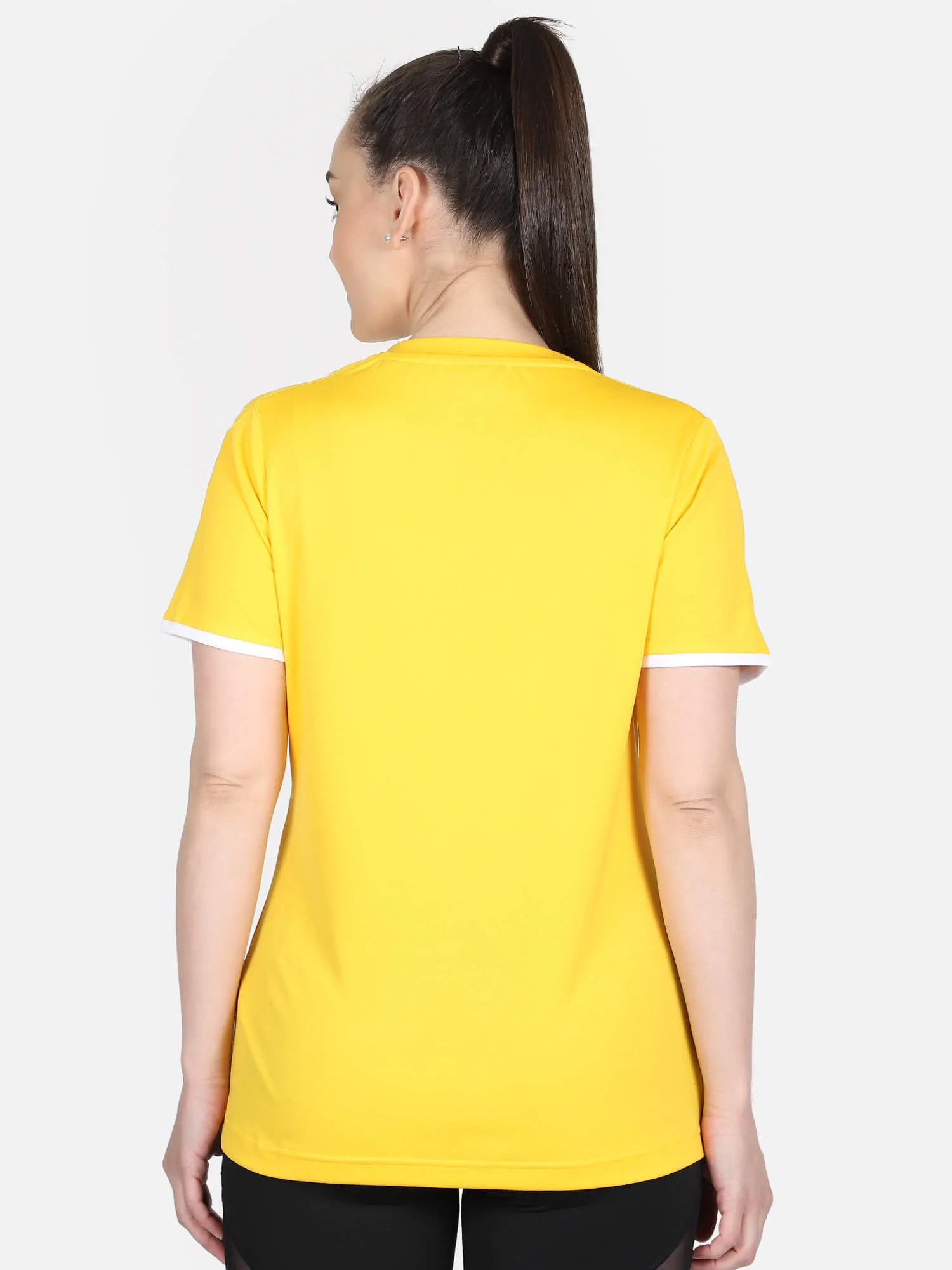 Core Women Polyester Yellow T-Shirt