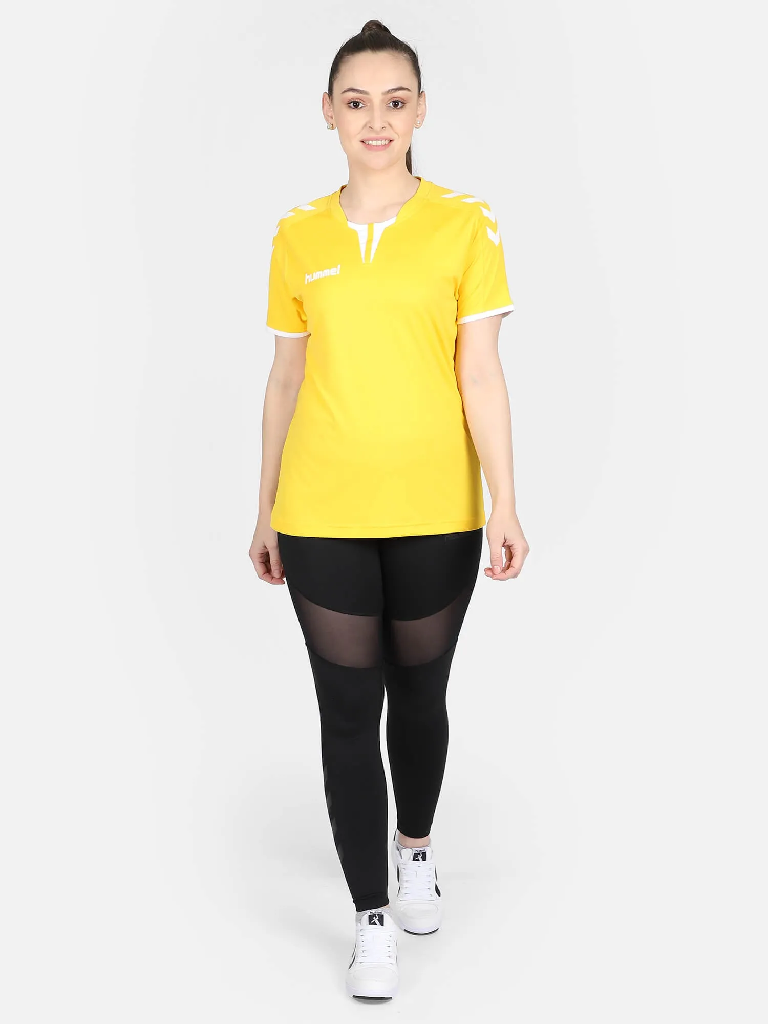 Core Women Polyester Yellow T-Shirt