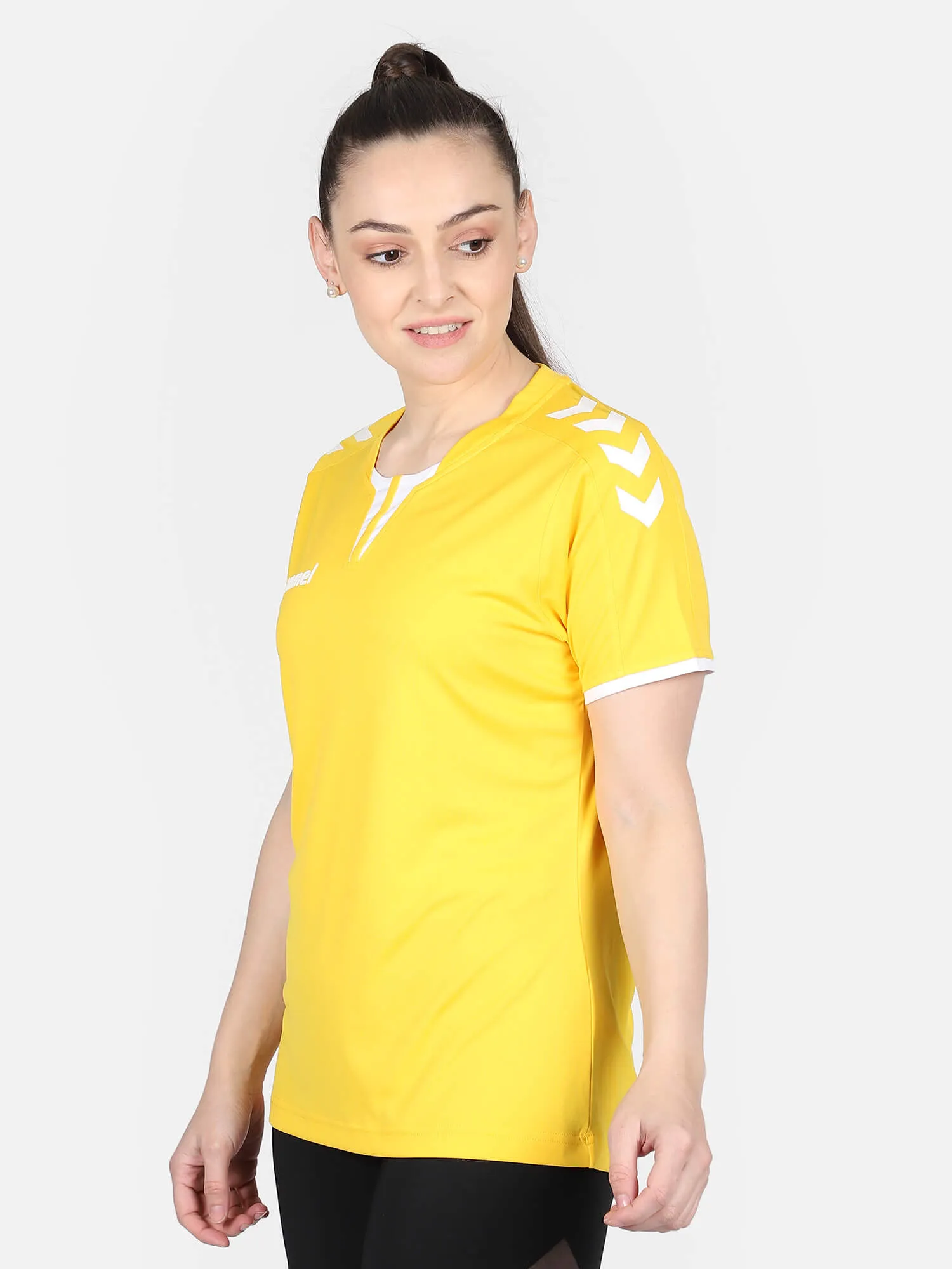 Core Women Polyester Yellow T-Shirt