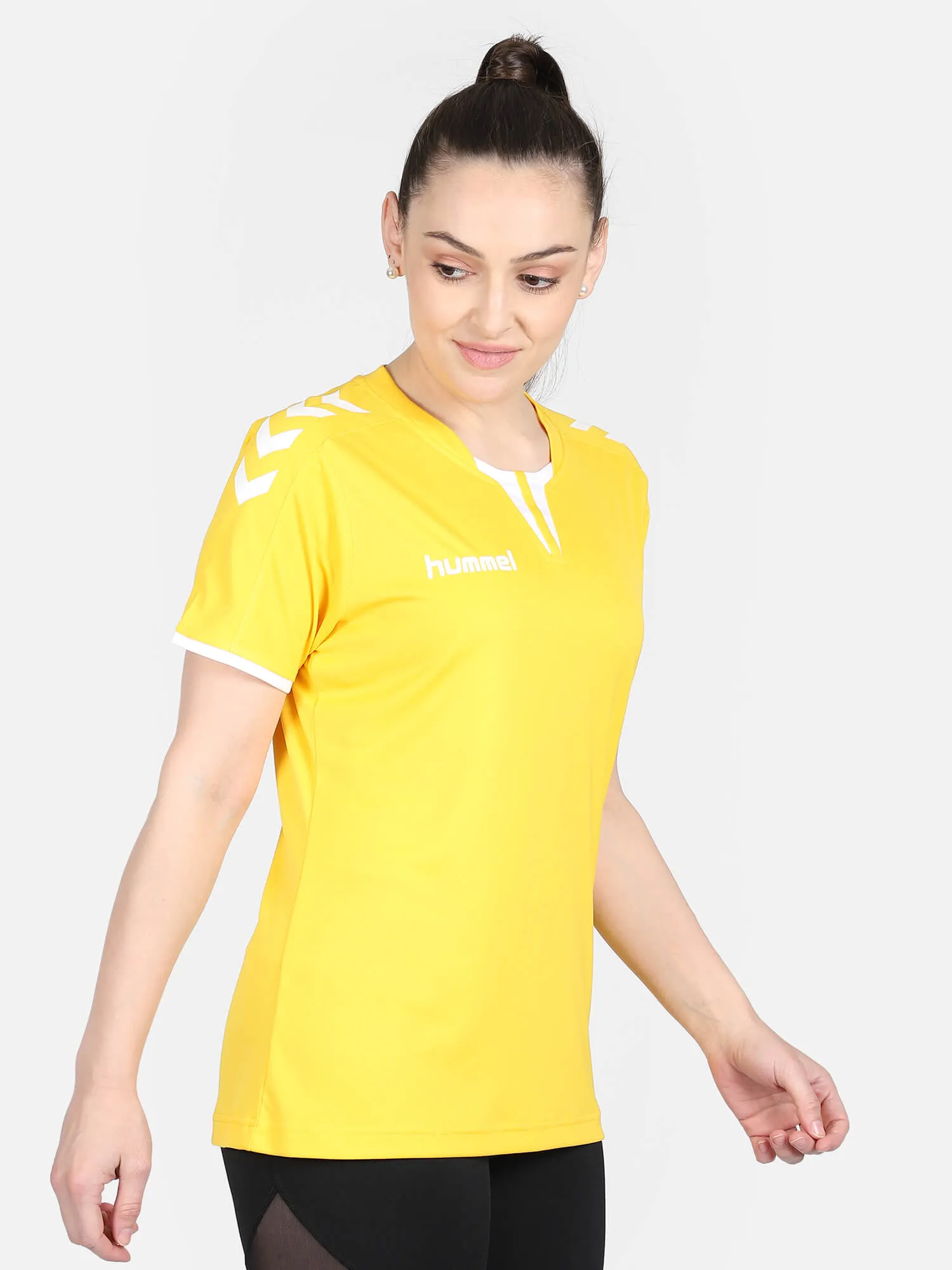 Core Women Polyester Yellow T-Shirt