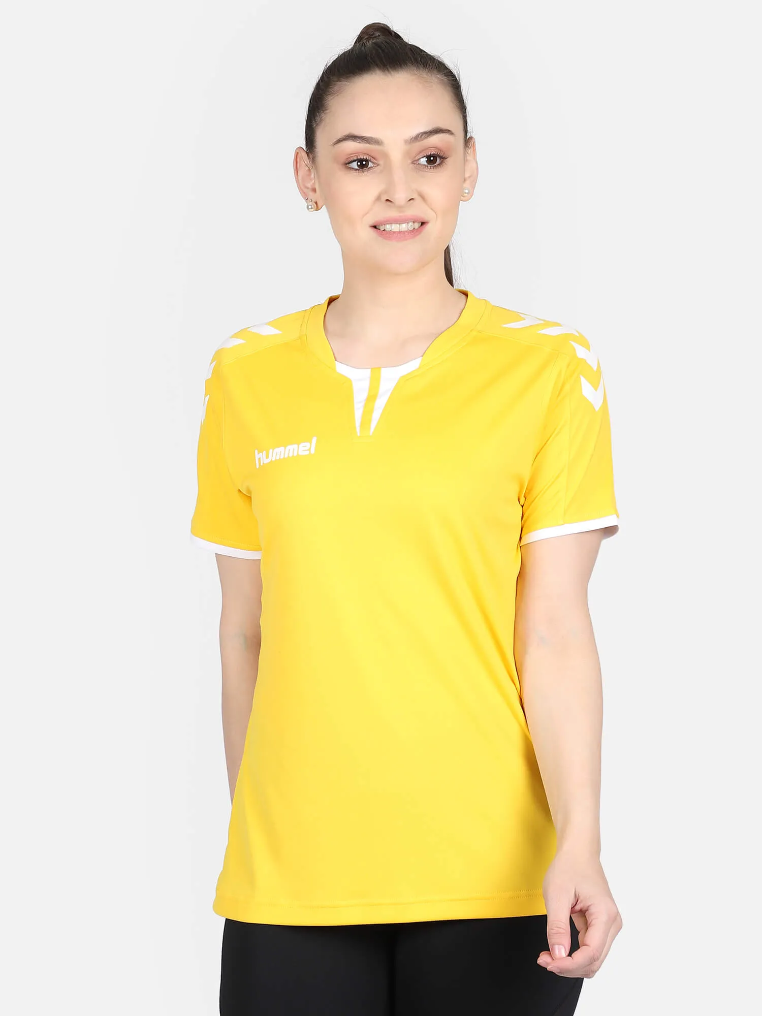 Core Women Polyester Yellow T-Shirt