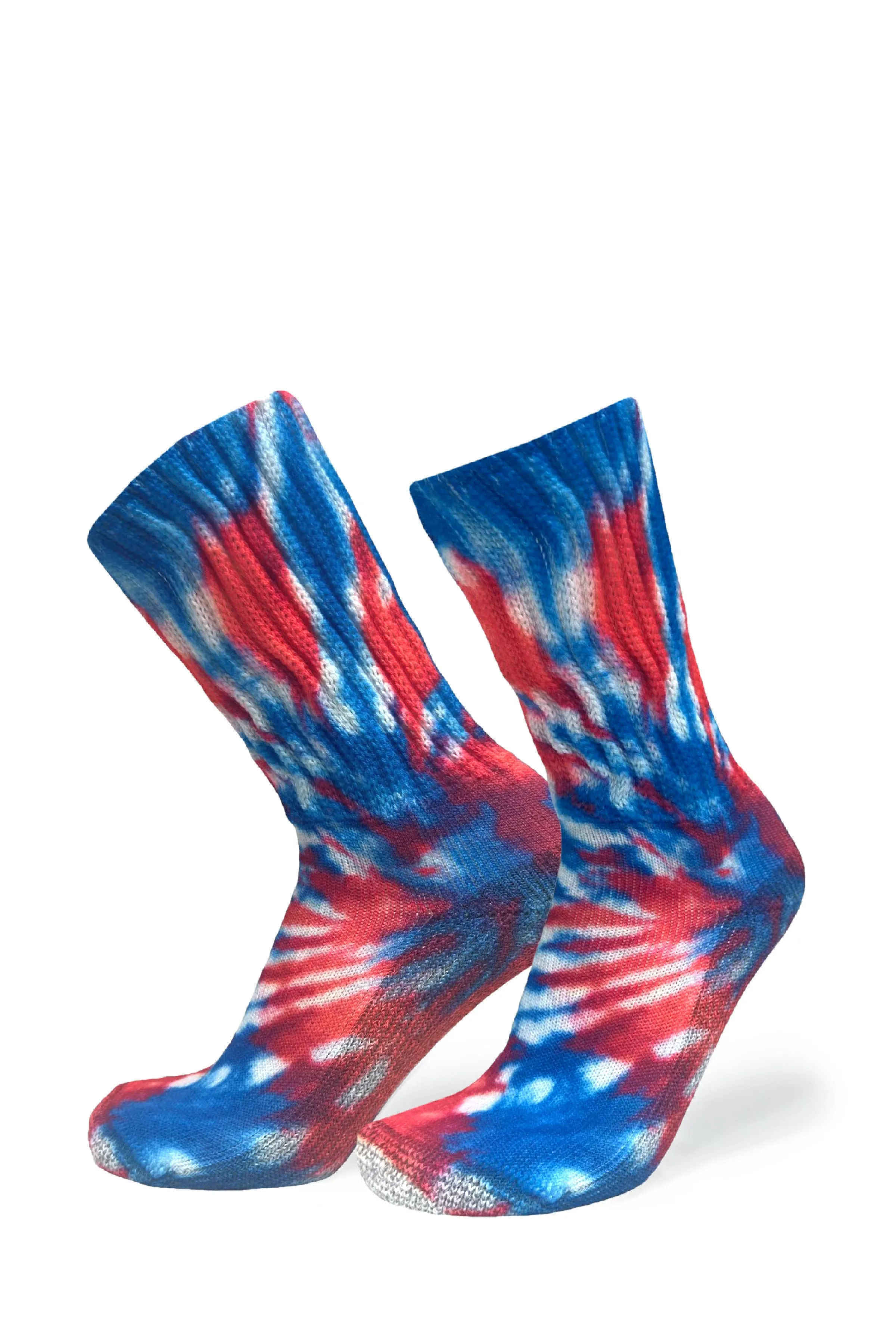 Cozy Diabetic Comfort Relax Fit Patriot Dye Crew Socks