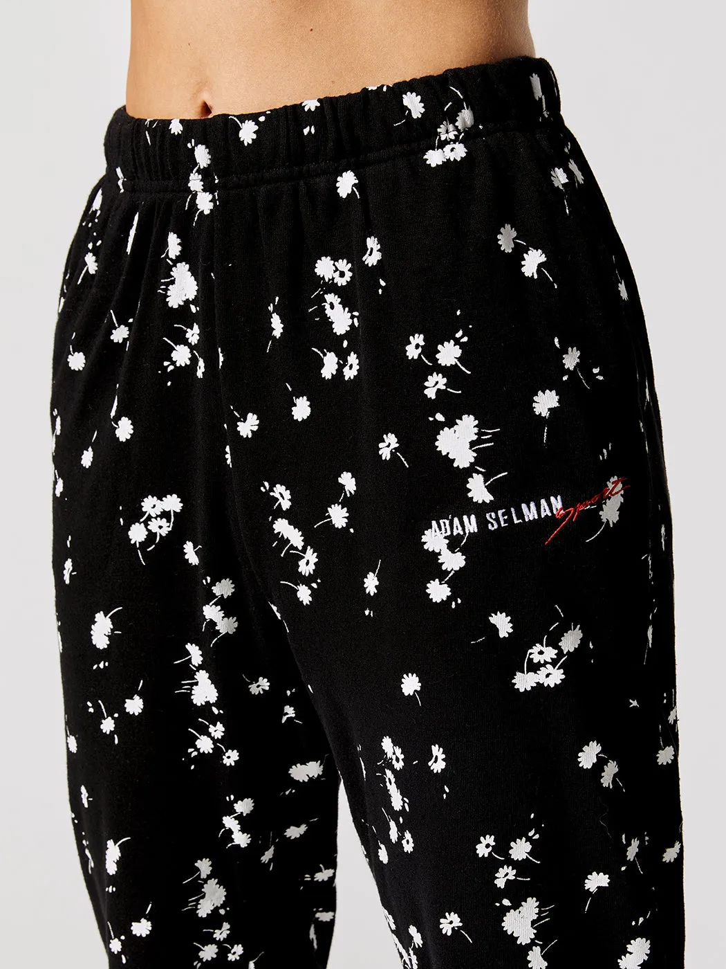 Cozy Sweatpant - Black Mini Daisy