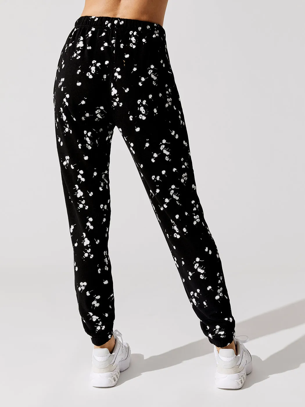 Cozy Sweatpant - Black Mini Daisy