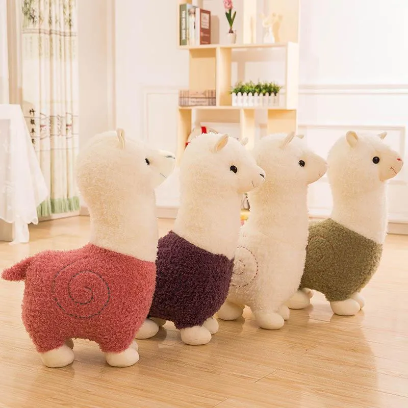 Cute Alpaca 6 Color Plush Toys Fashion Animal Soft Stuffed Dolls Office Chair Sofa Kawaii Pillows Birthday Gift for Child Girls