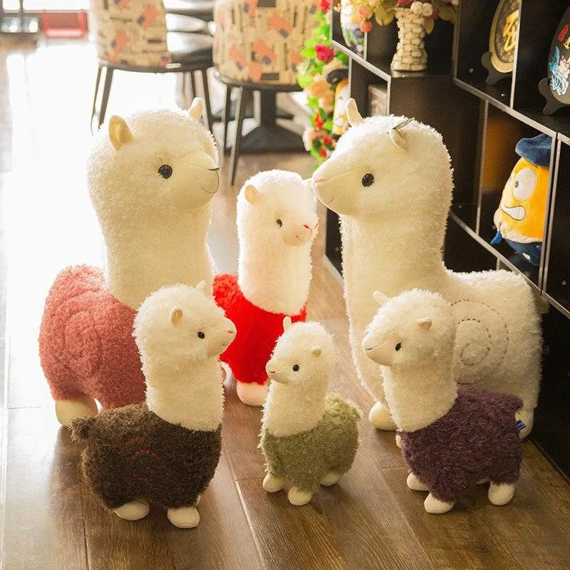 Cute Alpaca 6 Color Plush Toys Fashion Animal Soft Stuffed Dolls Office Chair Sofa Kawaii Pillows Birthday Gift for Child Girls