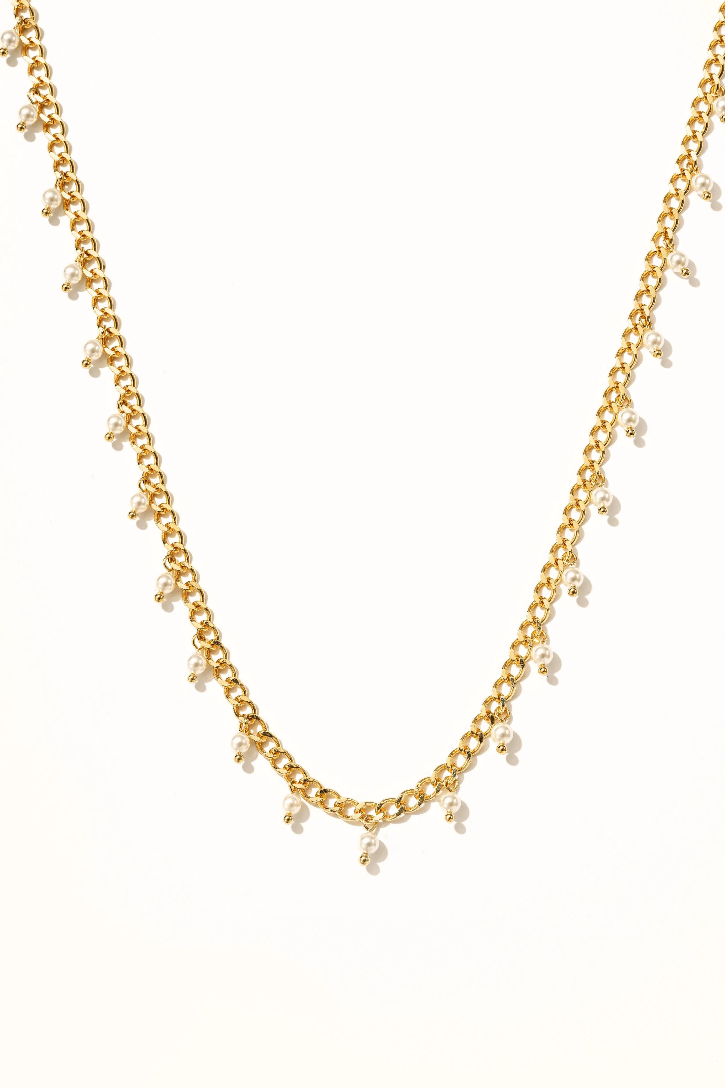 Dainty Pearl Charms Chain Necklace