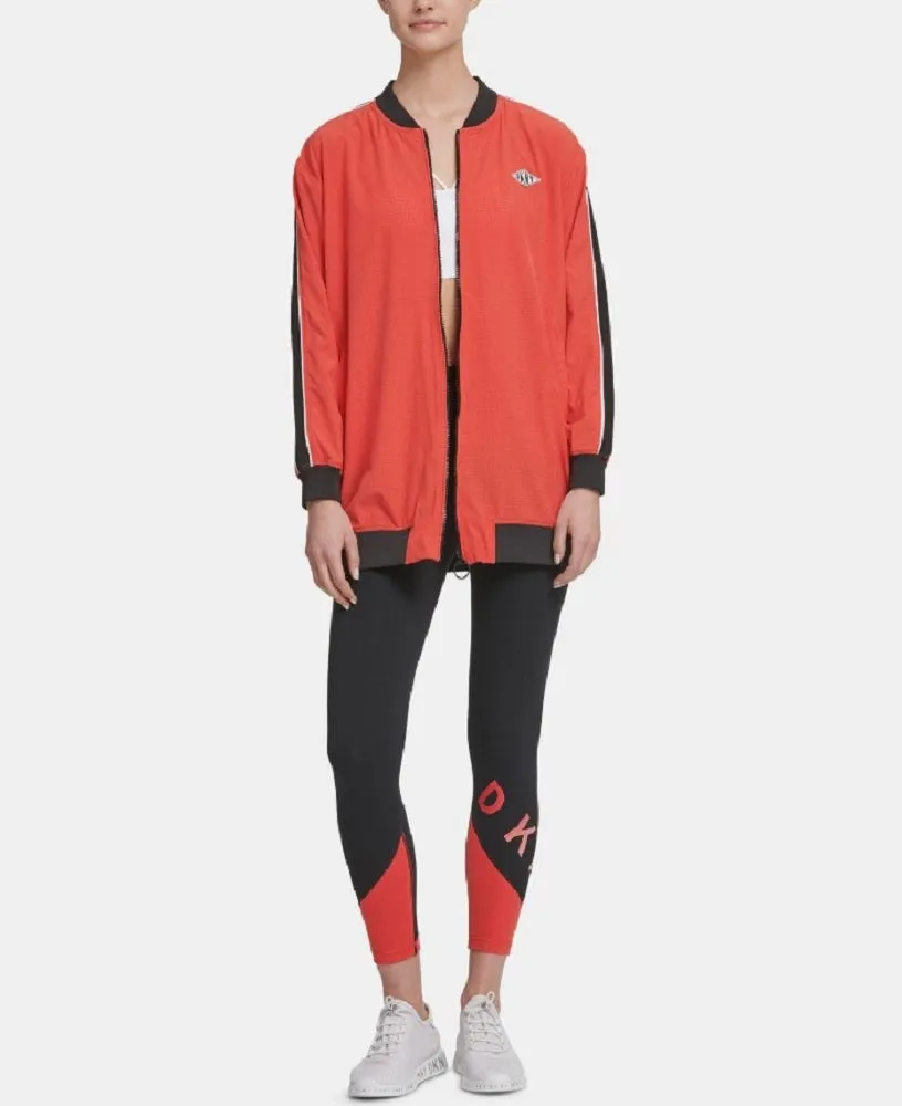 DKNY Sport Women's Long-Line Breathable Bomber Jacket, Small