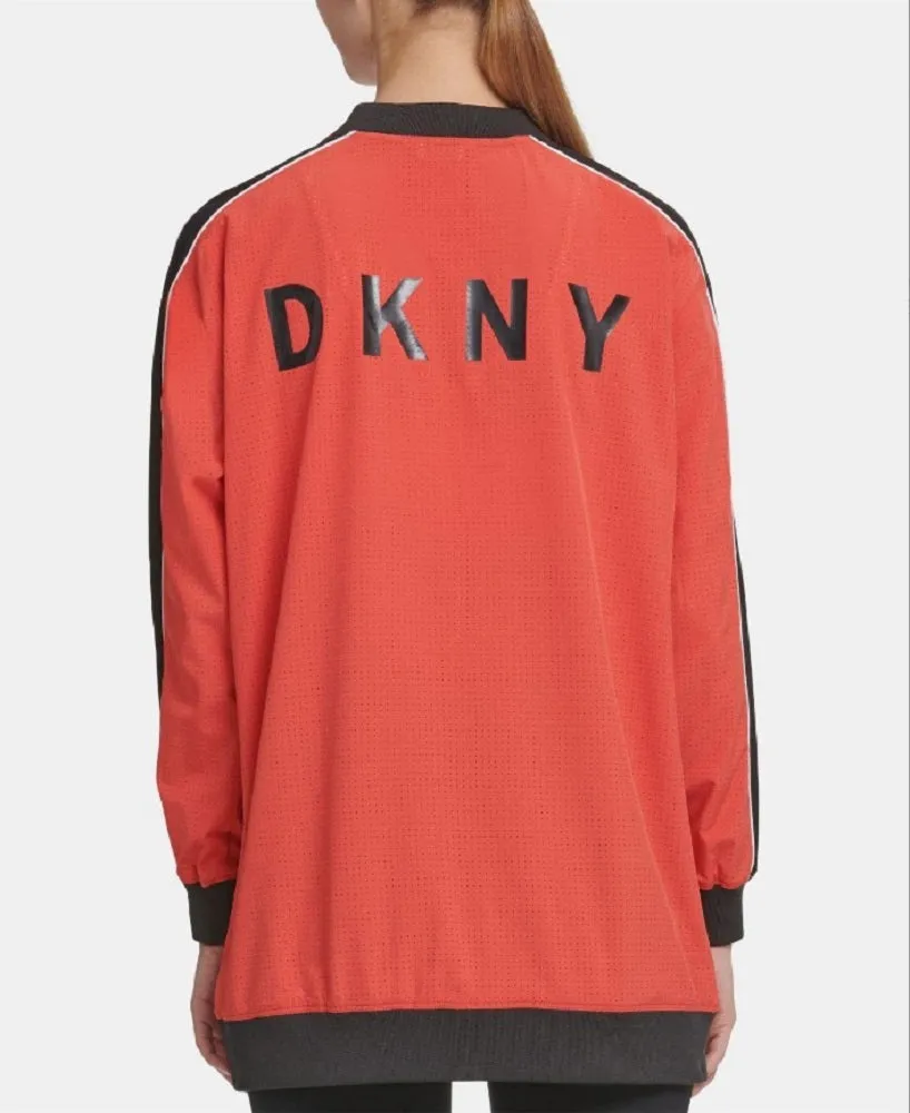 DKNY Sport Women's Long-Line Breathable Bomber Jacket, Small