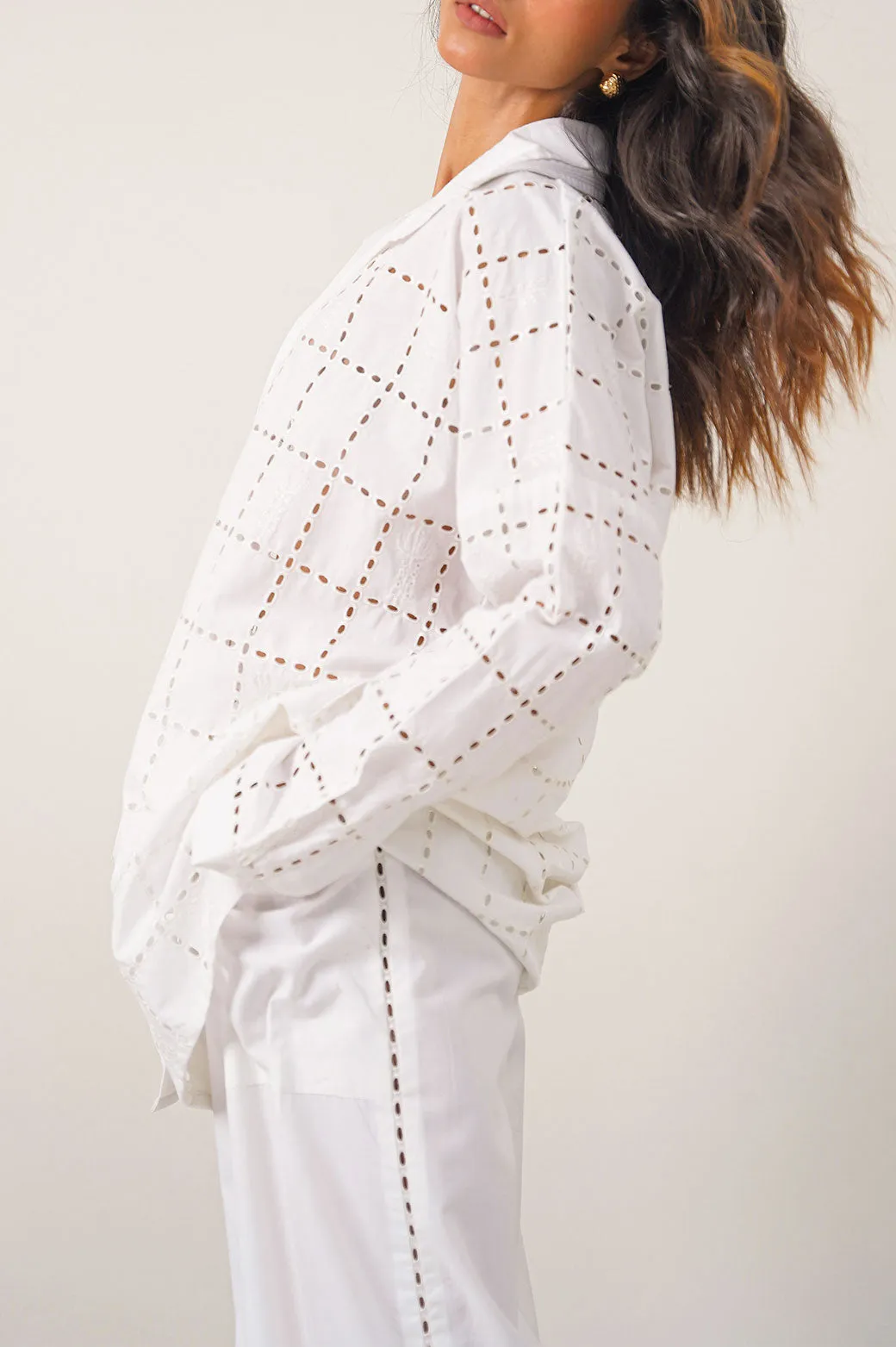 DOUBLE COLLAR EMBROIDERED SHIRT