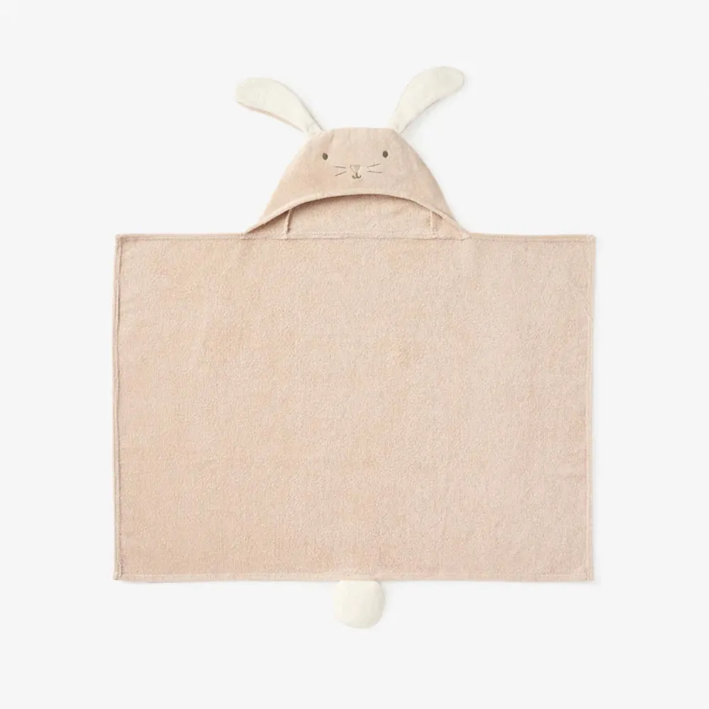 Elegant Baby Bath Wrap - Taupe Bunny