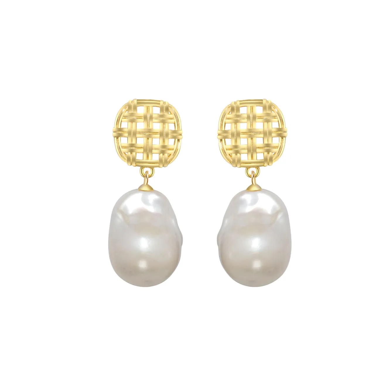 Elegant Baroque Pearl Earrings WE00416