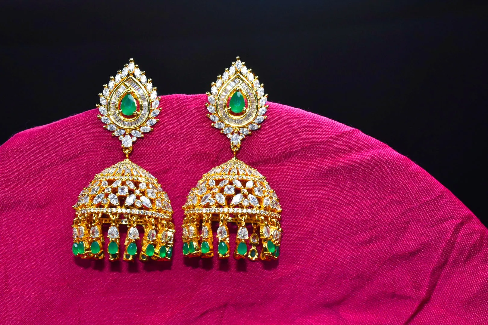 Elegant CZ Jhumka Earrings By Asp Fashion Jewellery