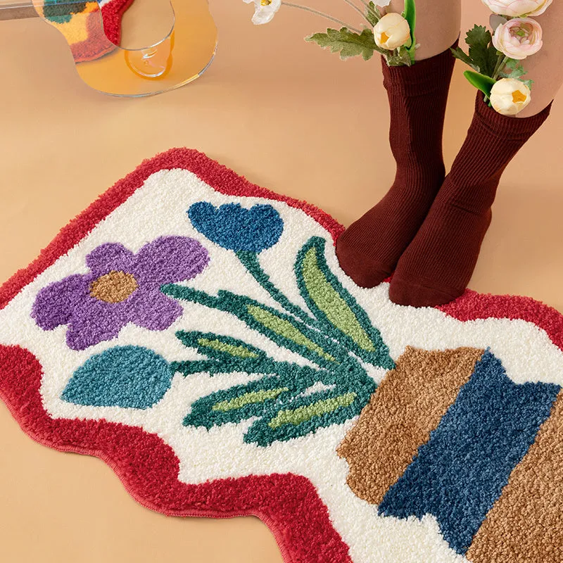 Elegant Droop Flower Bath Mat