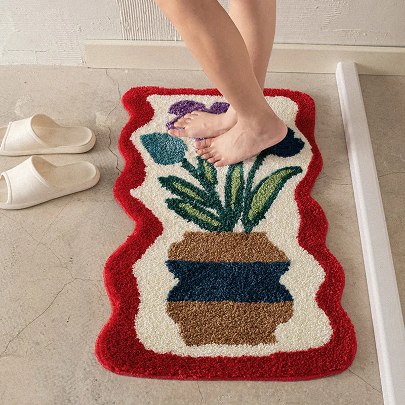 Elegant Droop Flower Bath Mat