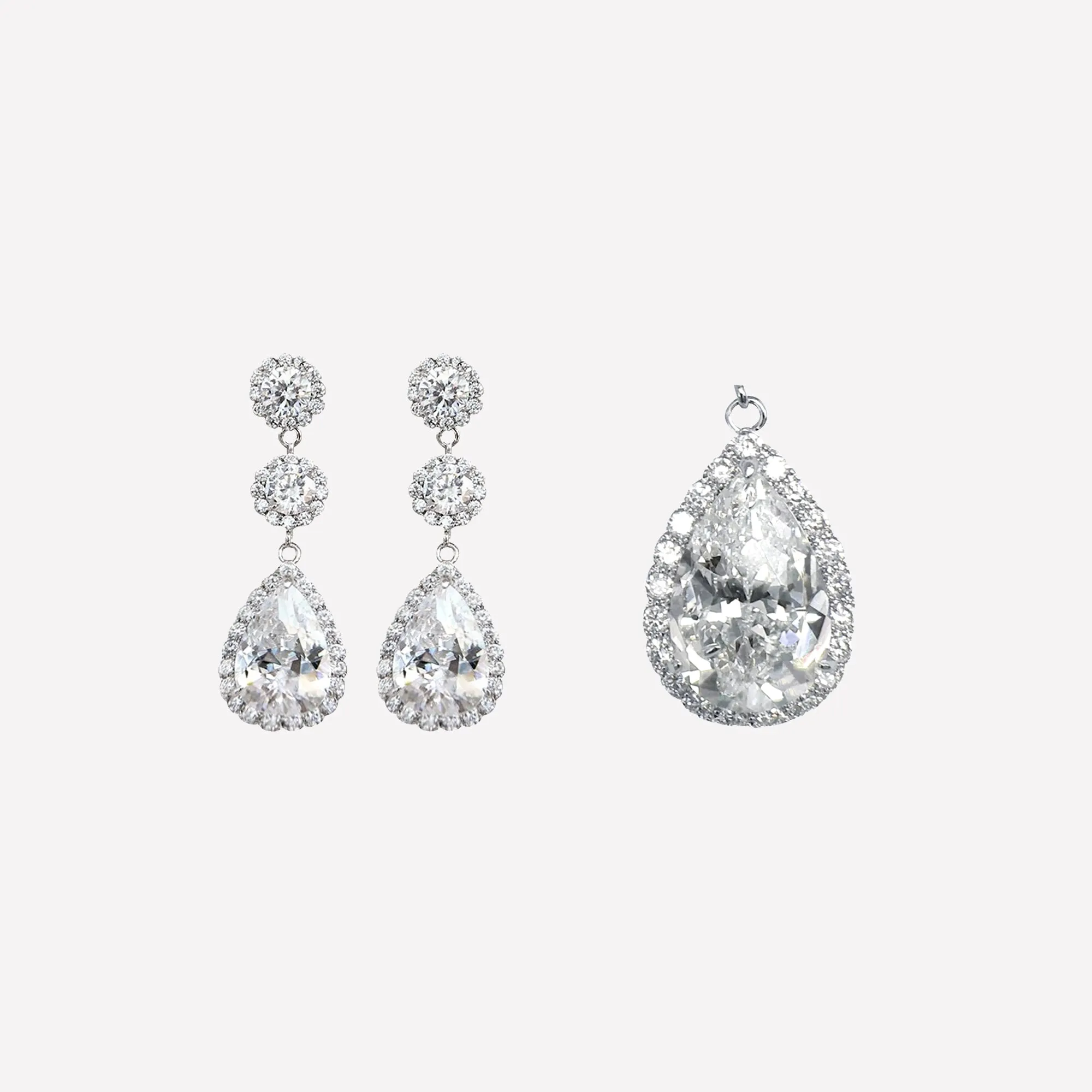 Elegant, Formal Ladies Cubic Zirconia Teardrop Earrings