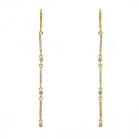 Elegant Gold Plated Zirconia Chain Earrings