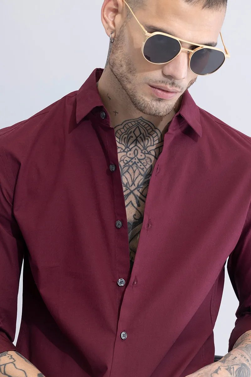 Elegant Monotone Maroon Shirt