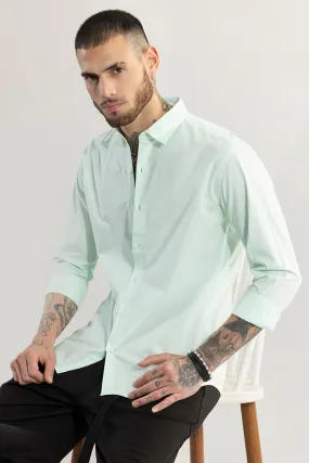 Elegant Monotone Mint Green Shirt