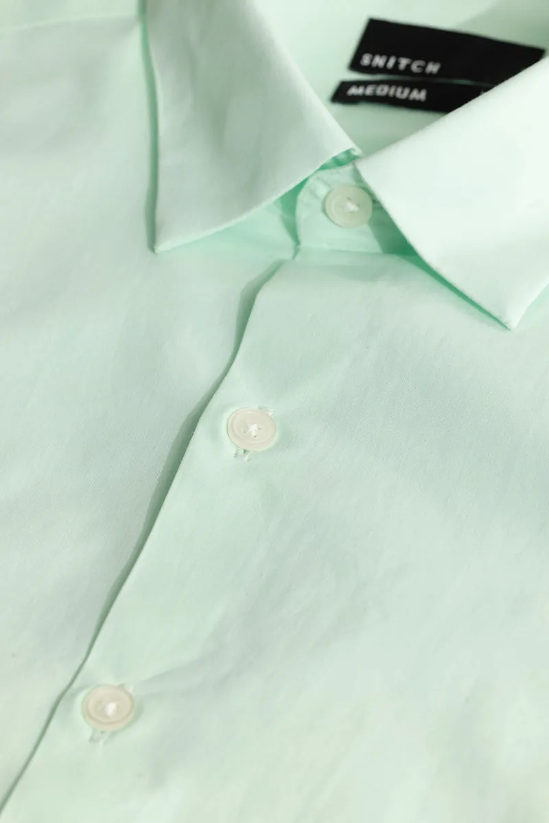 Elegant Monotone Mint Green Shirt