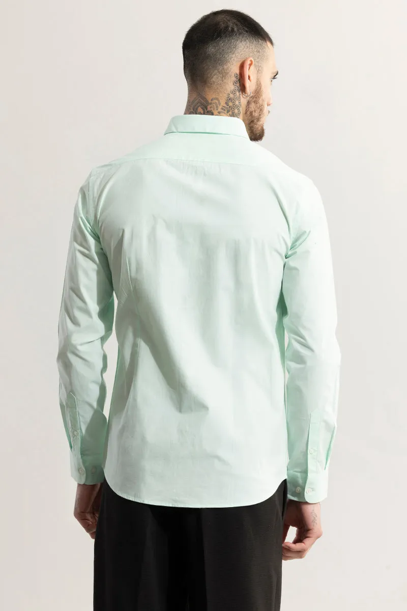 Elegant Monotone Mint Green Shirt