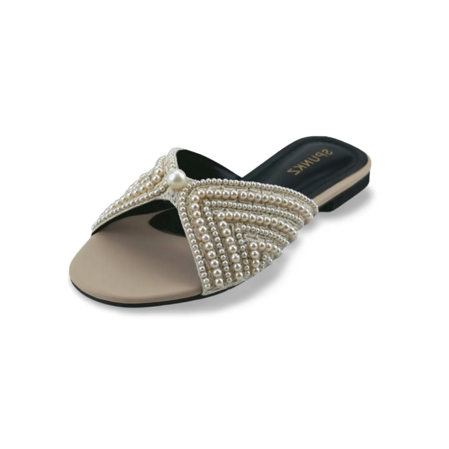 Elegant Pearl Embellished Flat Sandals