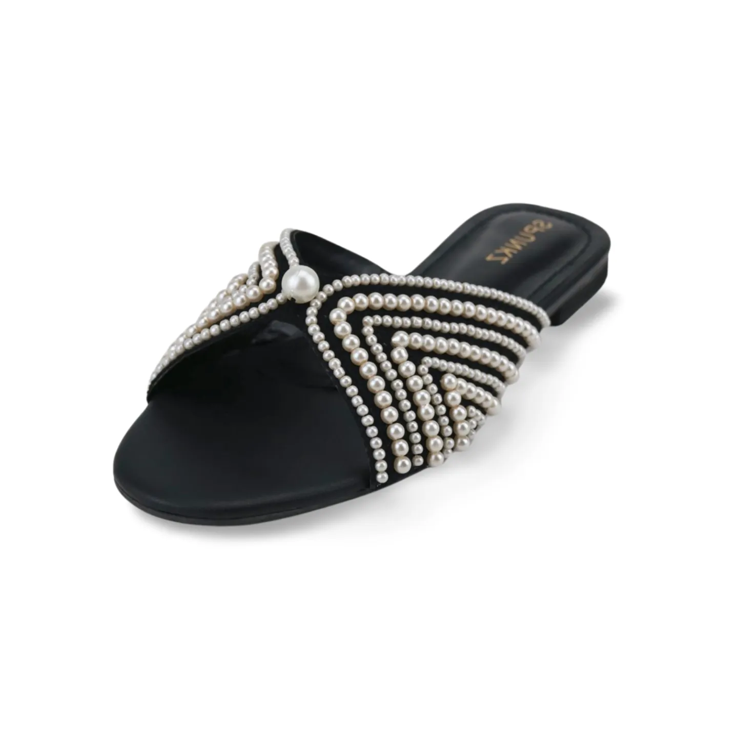 Elegant Pearl Embellished Flat Sandals