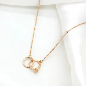 Elegant Ring Charm Rosegold Necklace