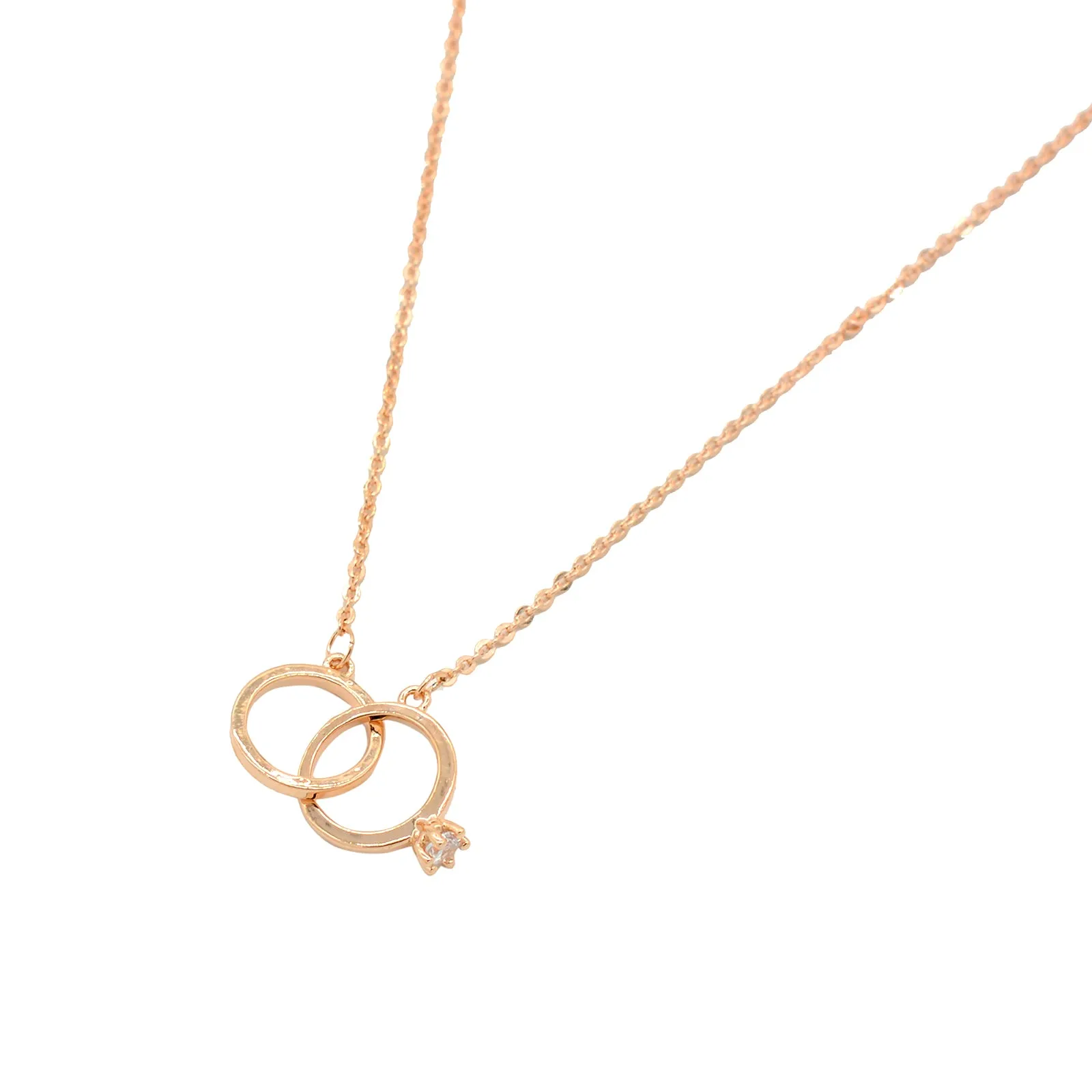 Elegant Ring Charm Rosegold Necklace