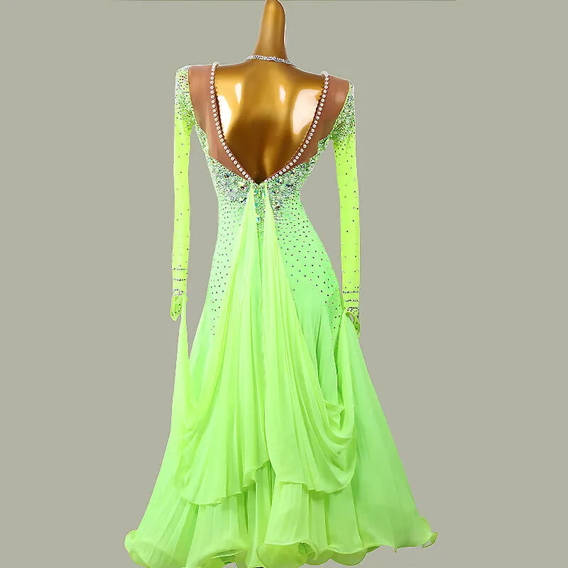 Elegant Shine Green Ballroom Dress | LXT870