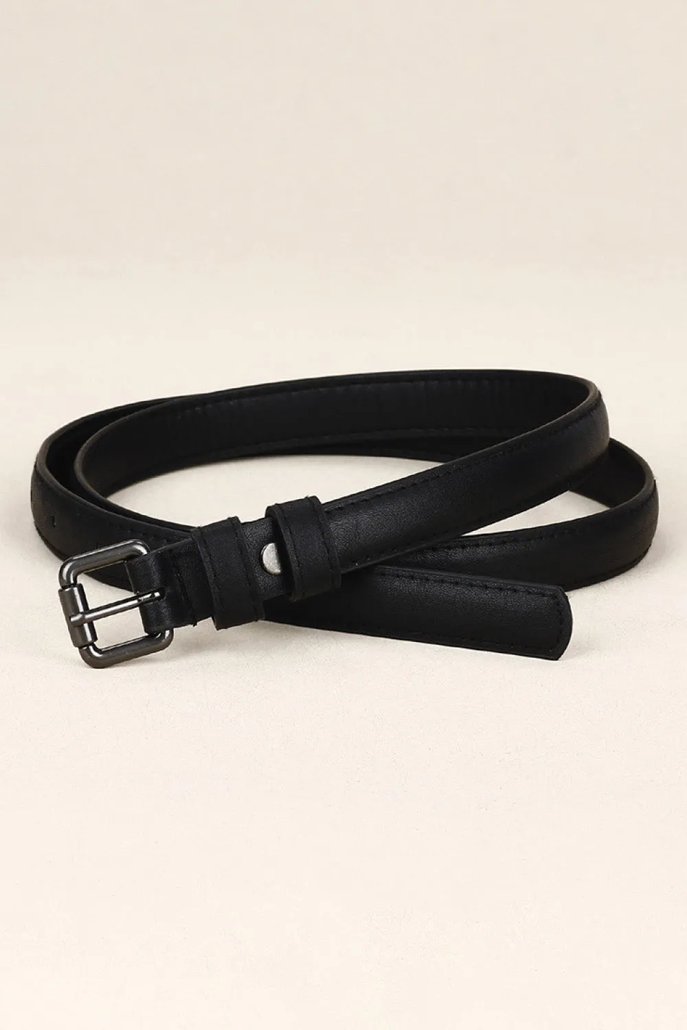 Elegant Thin PU Leather Belt