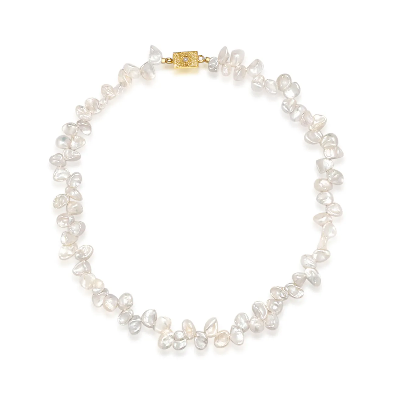 Elegant White Keshi Pearl Necklace WN00506