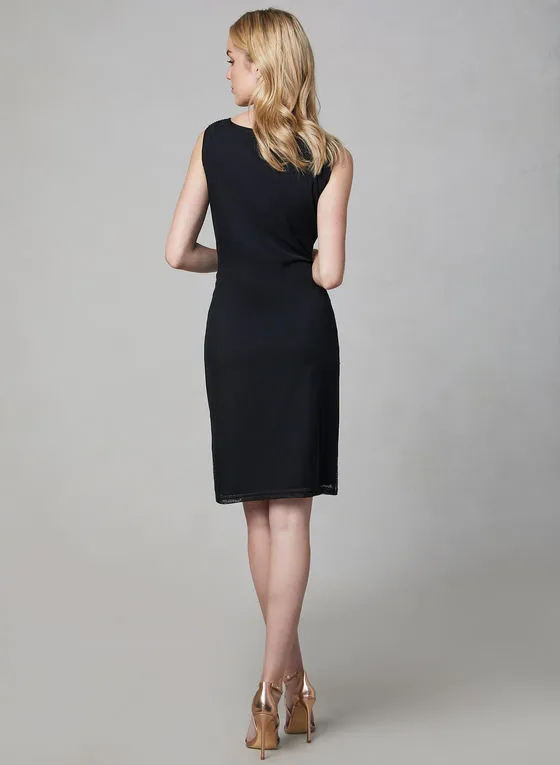 EMBROIDERED SHEATH DRESS