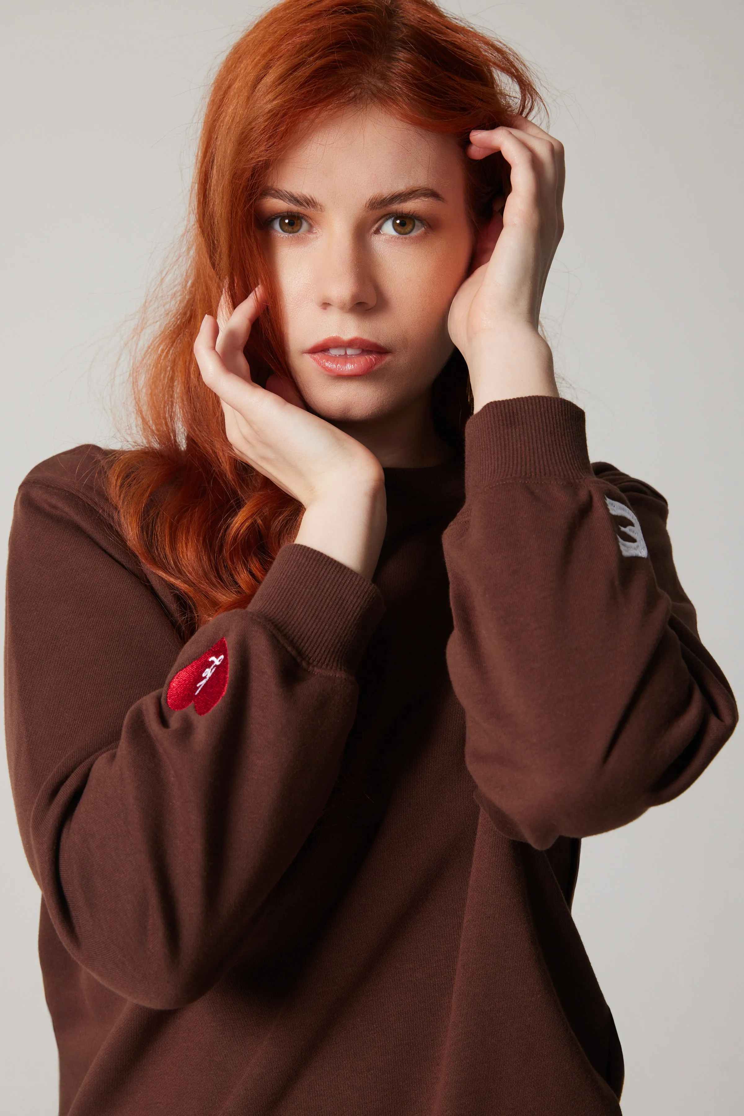 Embroidered Sweatshirt - Brown