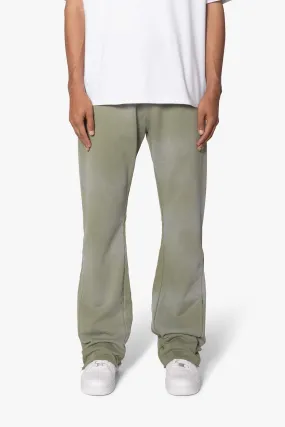 Faded Bootcut Sweatpants - Washed Olive